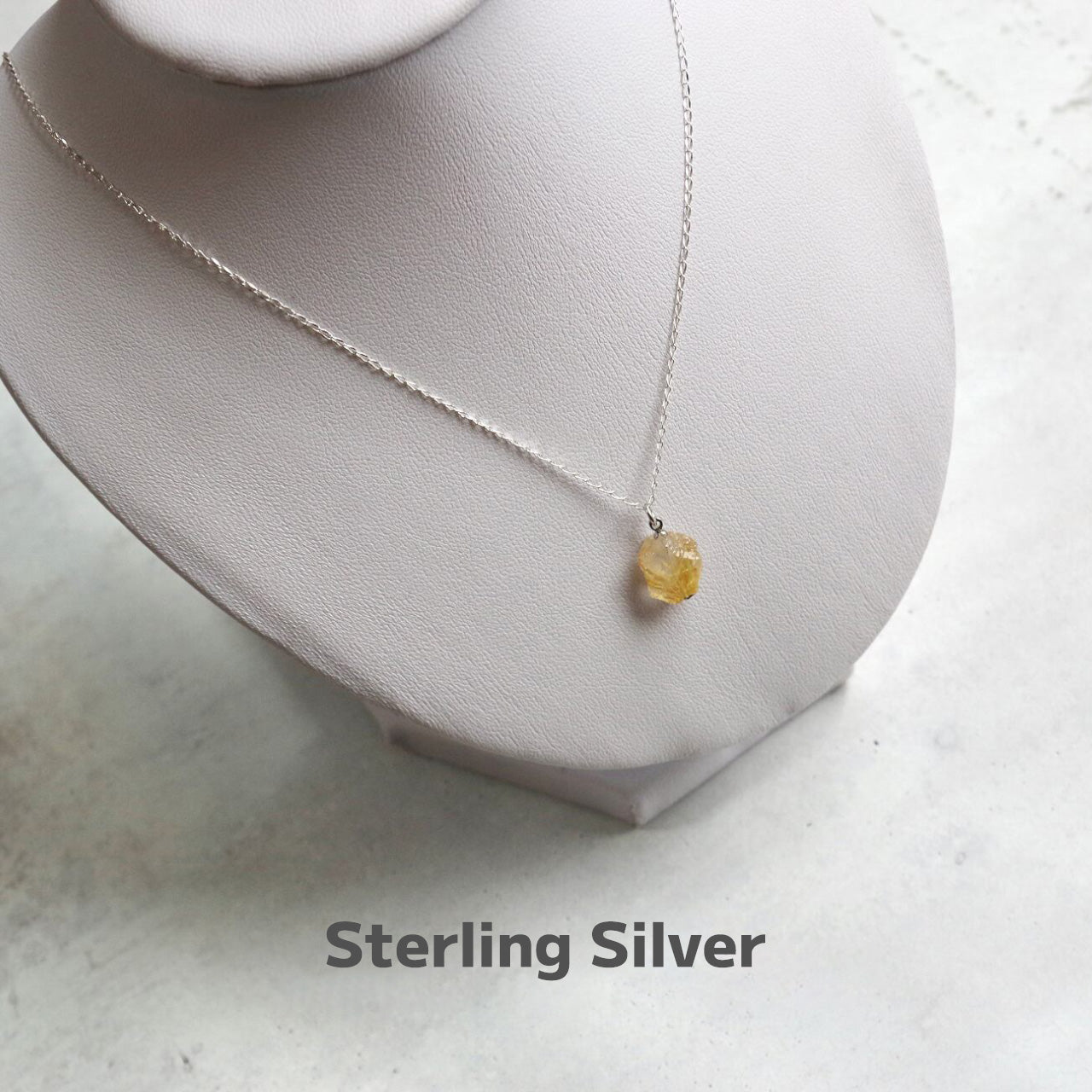 Gold Rutile Quartz Raw Stone Necklace | Handmade Natural Stone Jewelry