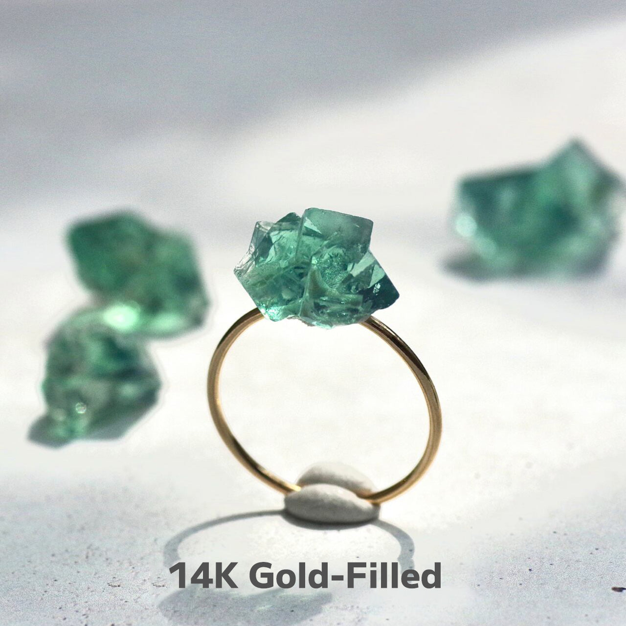 Diana Maria Fluorite Raw Stone Ring | Handmade Natural Stone Jewelry