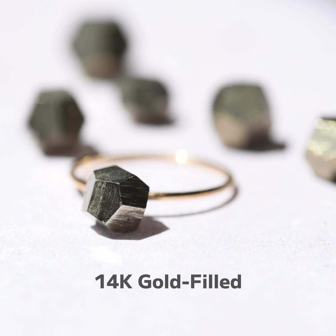 Pyrite (Dodecahedral) Raw Stone Ring | Handmade Natural Stone Jewelry