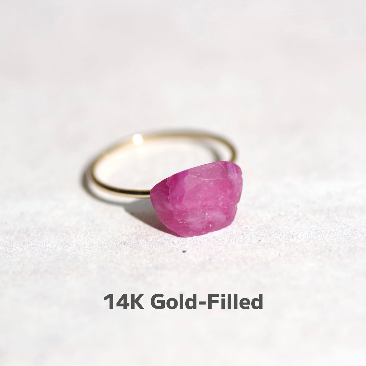 Ruby Raw Stone Ring | Handmade Natural Stone Jewelry