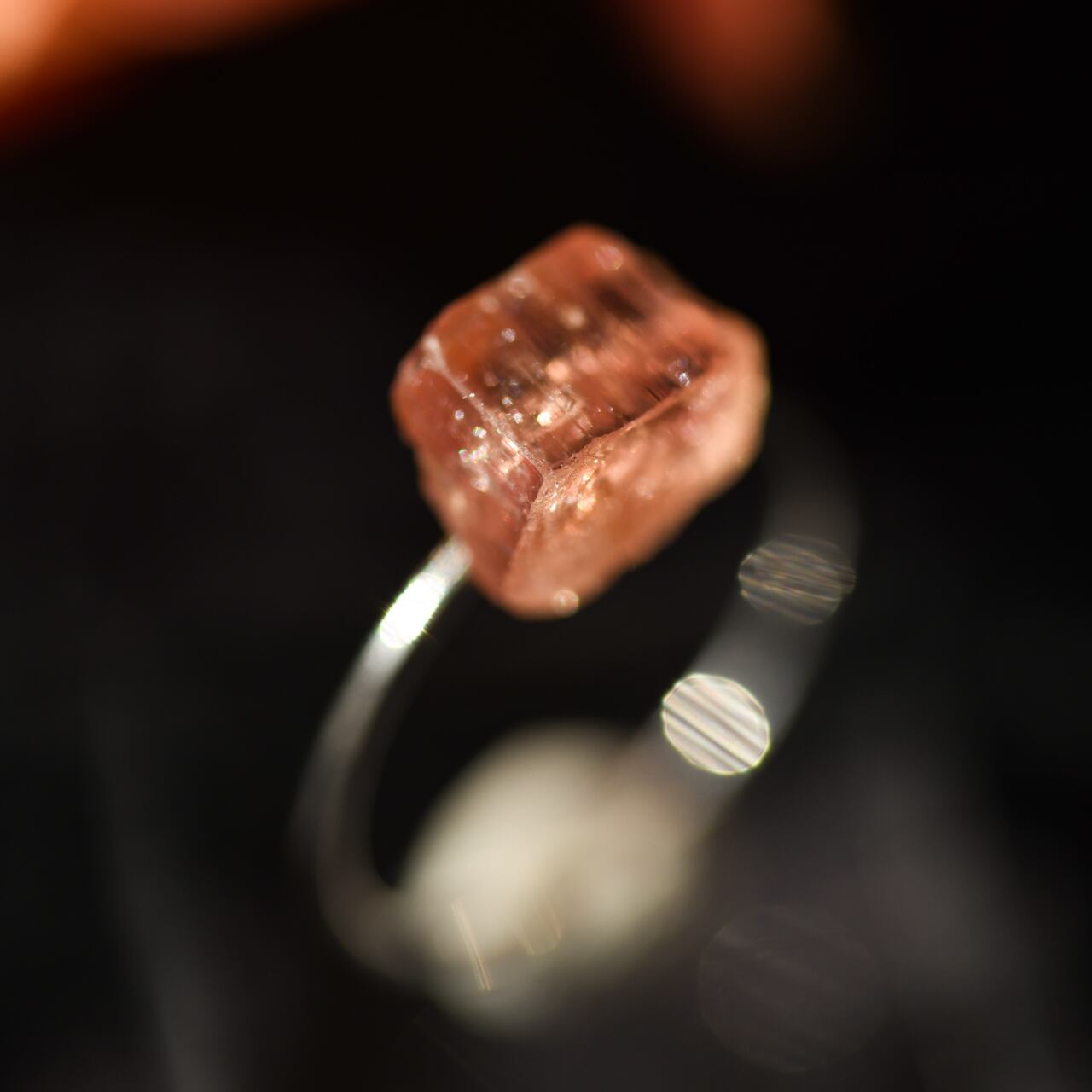 [One of a kind] Imperial Topaz Raw Stone Ring | Handmade Natural Stone Jewelry [Poppy Collection]