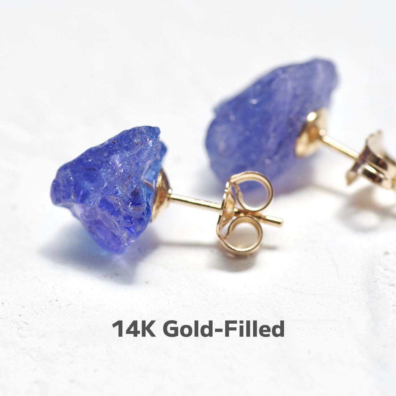 Tanzanite Raw Stone Earrings | Handmade Natural Stone Jewelry