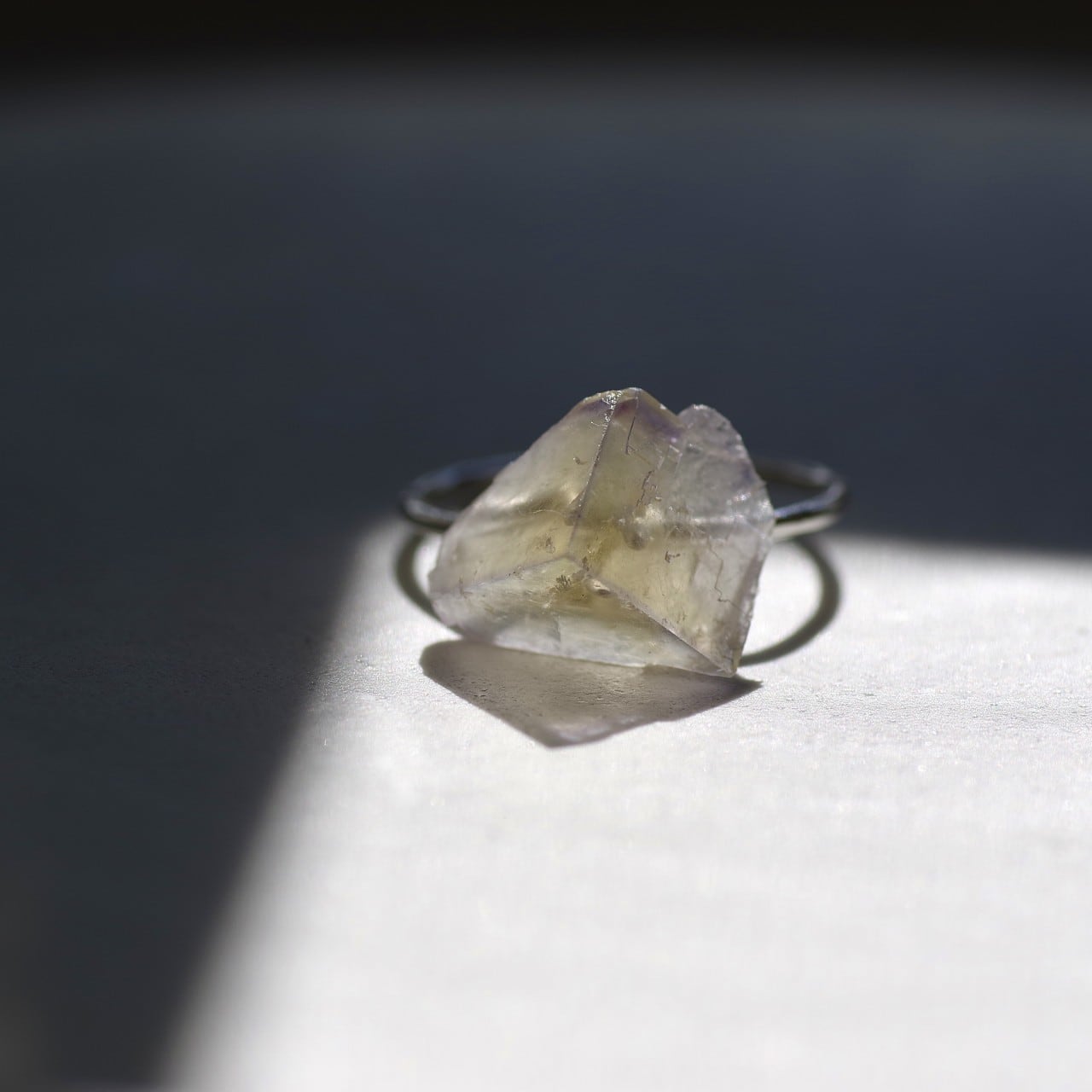 [One of a kind] Fluorite Raw Stone Ring | Handmade Natural Stone Jewelry [Fluorite Fest]