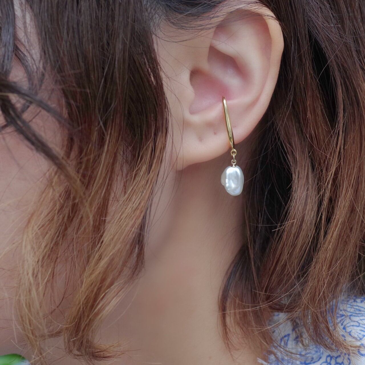 Keshi Pearl Ear Cuff | Handmade Natural Stone Jewelry