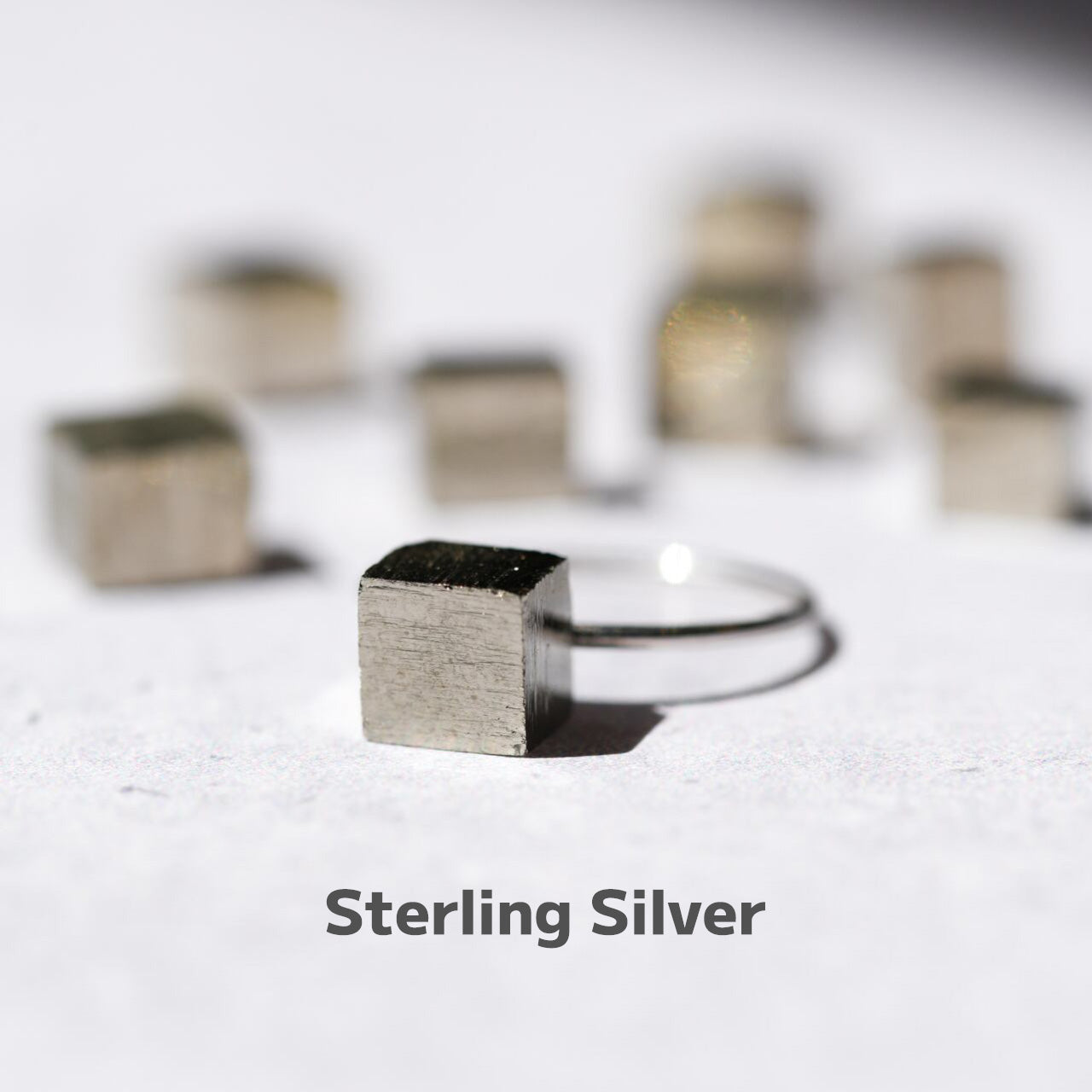 Pyrite (Cubic) Raw Stone Ring | Handmade Natural Stone Jewelry