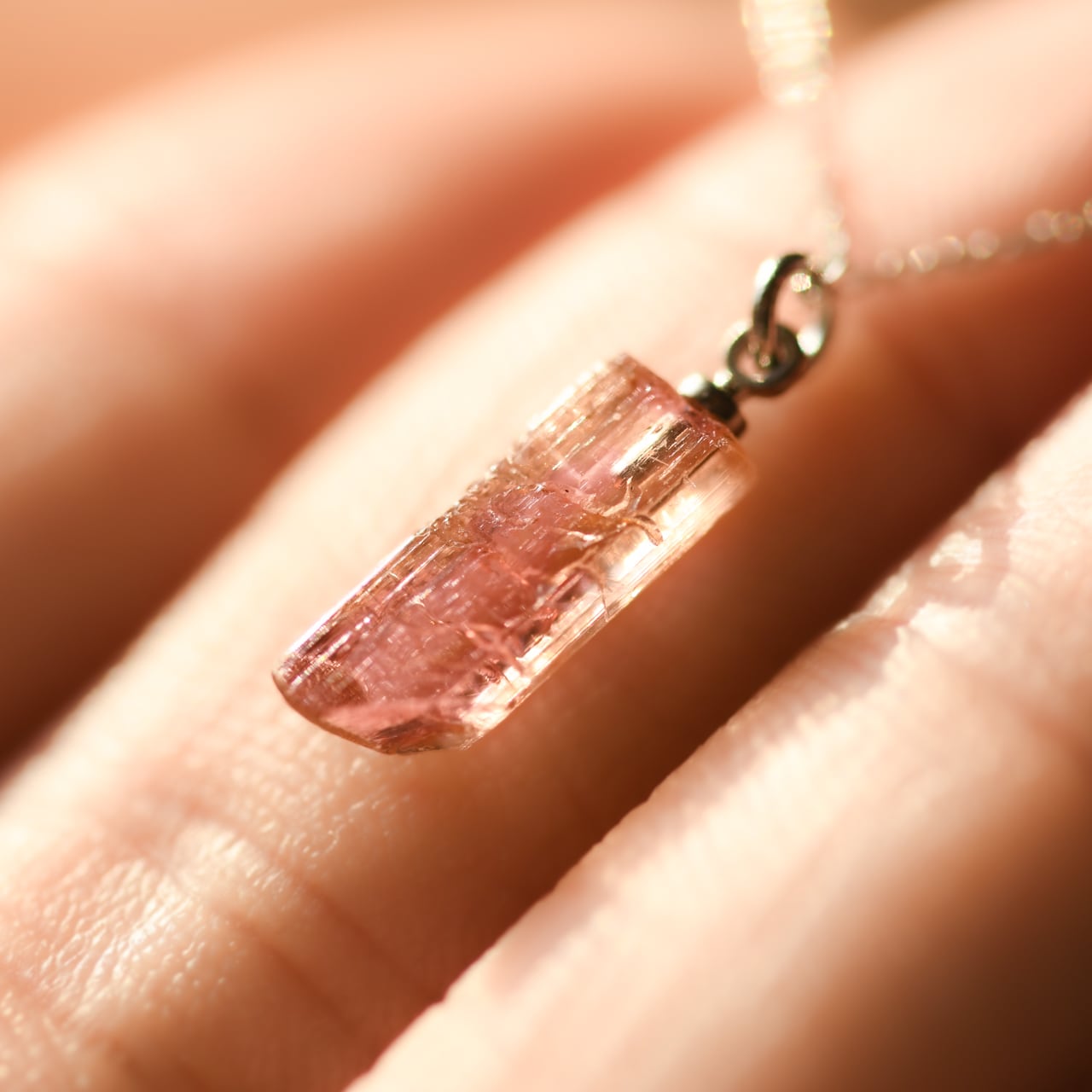 [One of a kind] imperial Topaz Raw Stone Platinum Necklace | Handmade Natural Stone Jewelry [Poppy Collection]