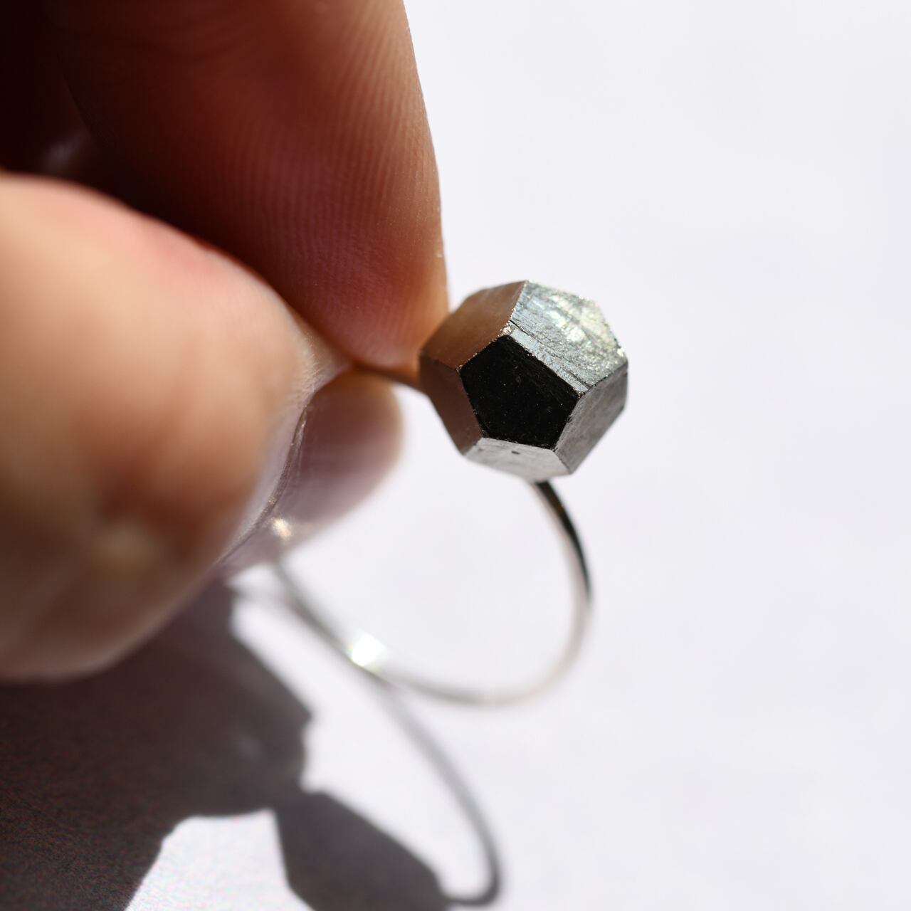 Pyrite (Dodecahedral) Raw Stone Ring | Handmade Natural Stone Jewelry