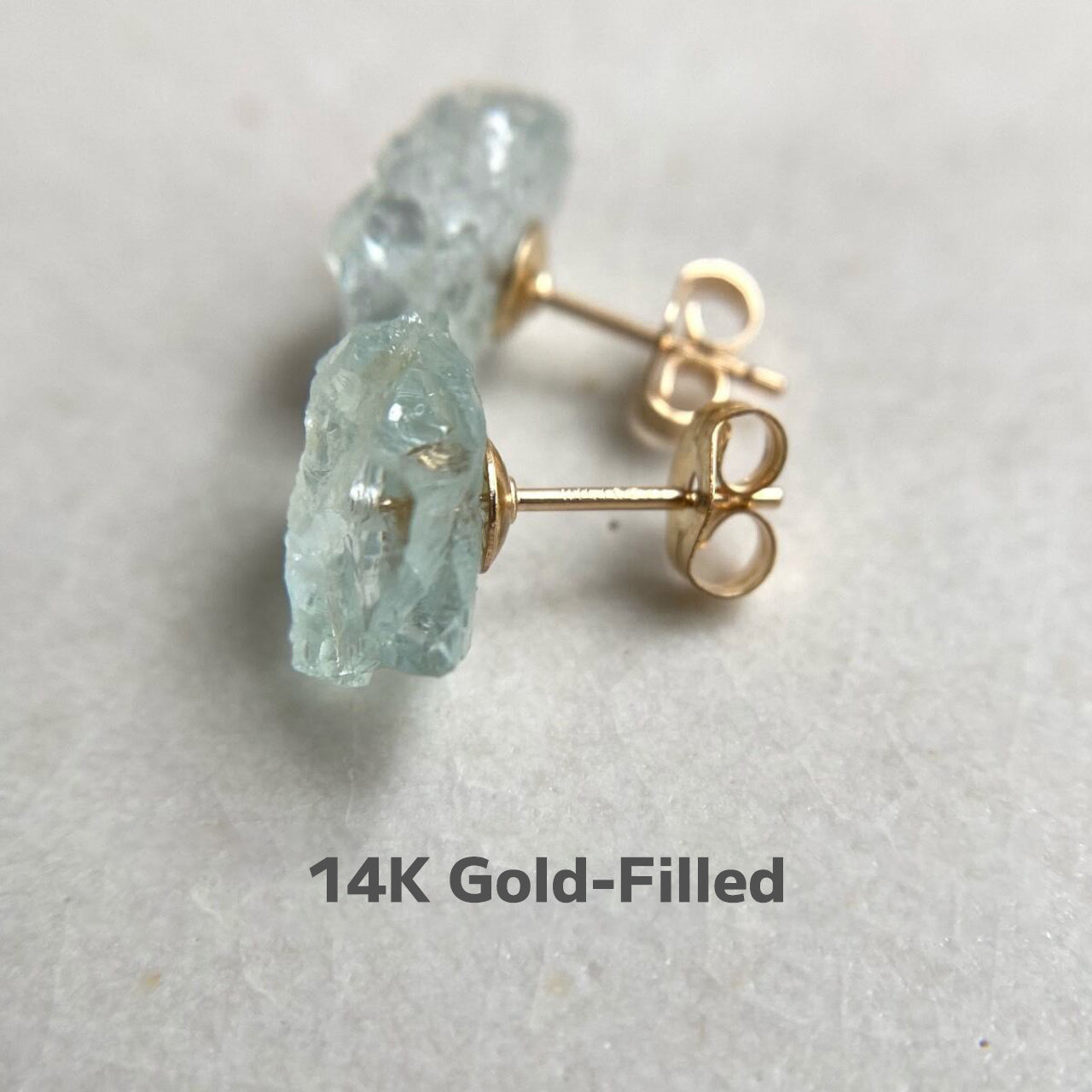 Aquamarine Raw Stone Earrings | Handmade Natural Stone Jewelry