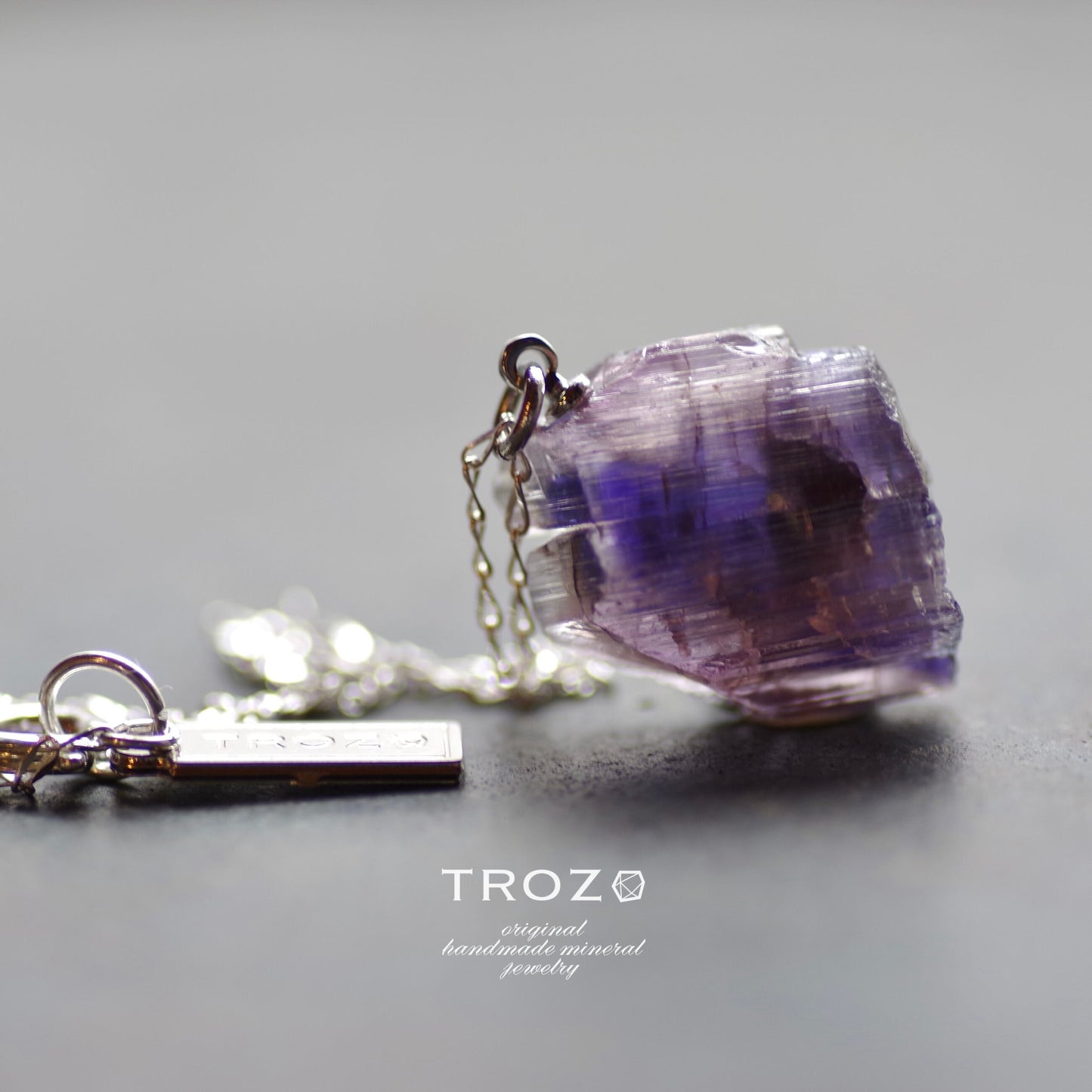 [One of a kind] Tanzanite Raw Stone Sterling Silver Necklace | Handmade Natural Stone Jewelry [Midnight Collection]