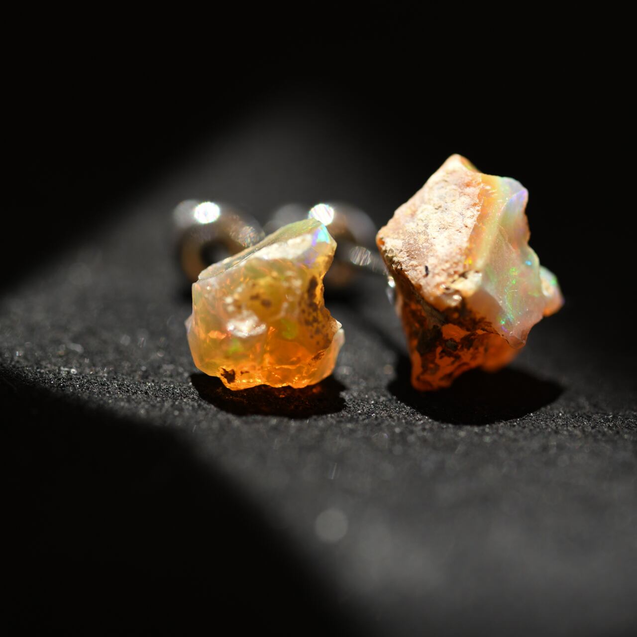 [One of a kind] Opal Raw Stone Earrings | Handmade Natural Stone Jewelry [Opal Fest 2023]