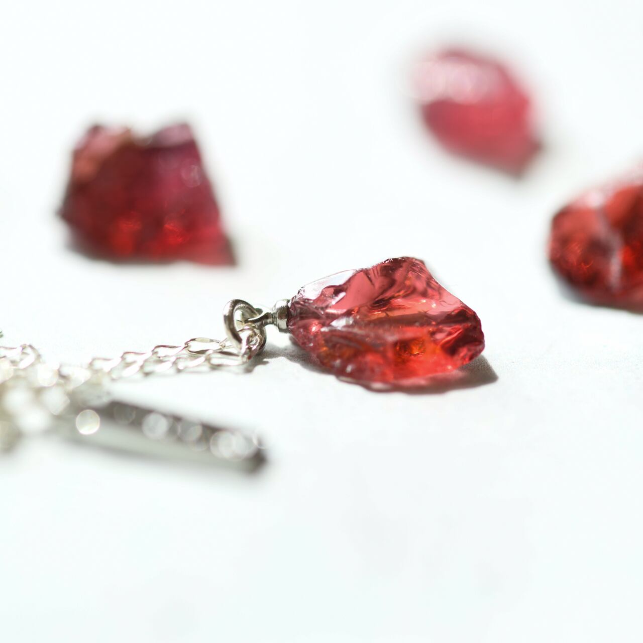 Garnet Raw Stone Necklace | Handmade Natural Stone Jewelry