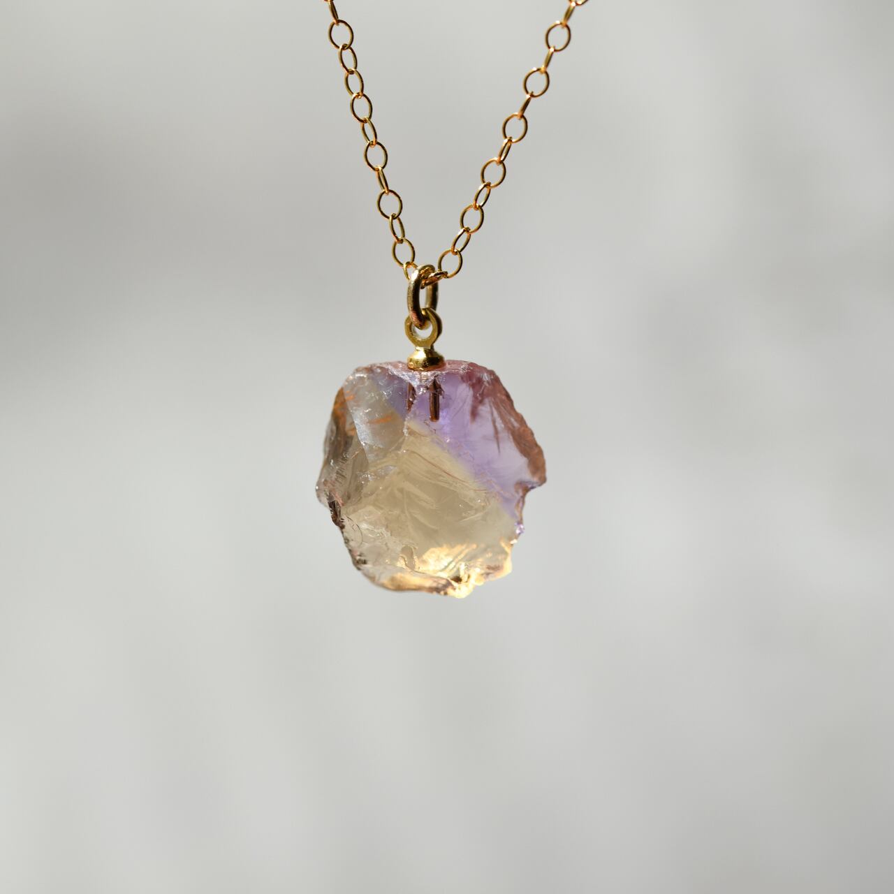 Ametrine Raw Stone Necklace | Handmade Natural Stone Jewelry