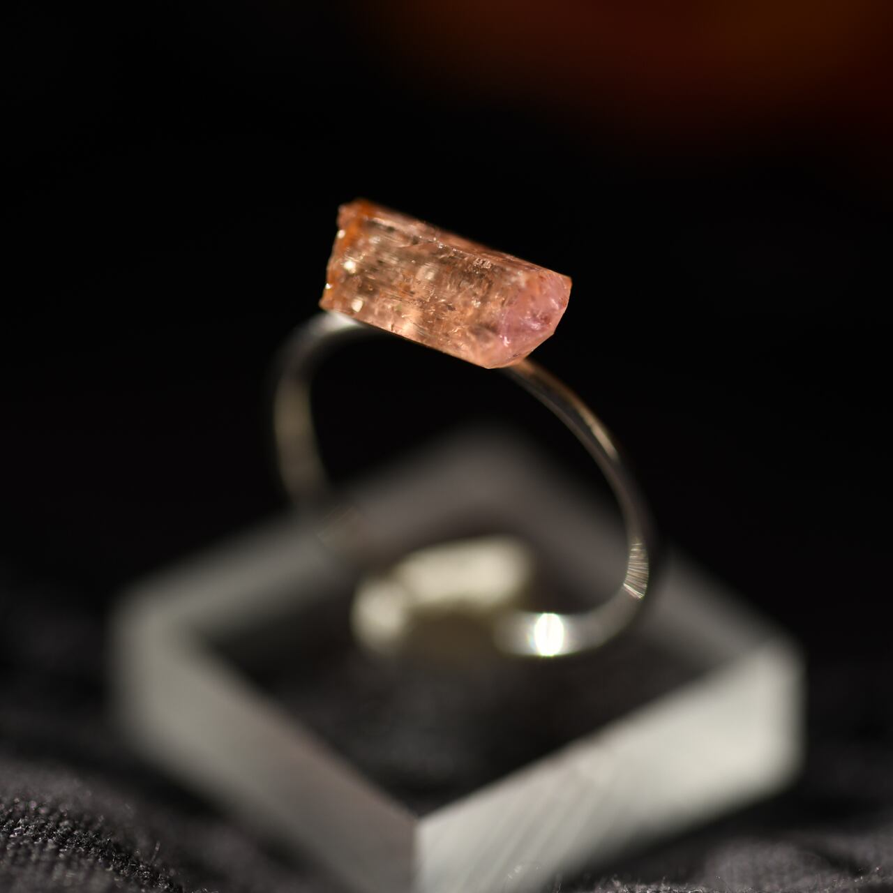 [One of a kind] Imperial Topaz Raw Stone Ring | Handmade Natural Stone Jewelry [Poppy Collection]