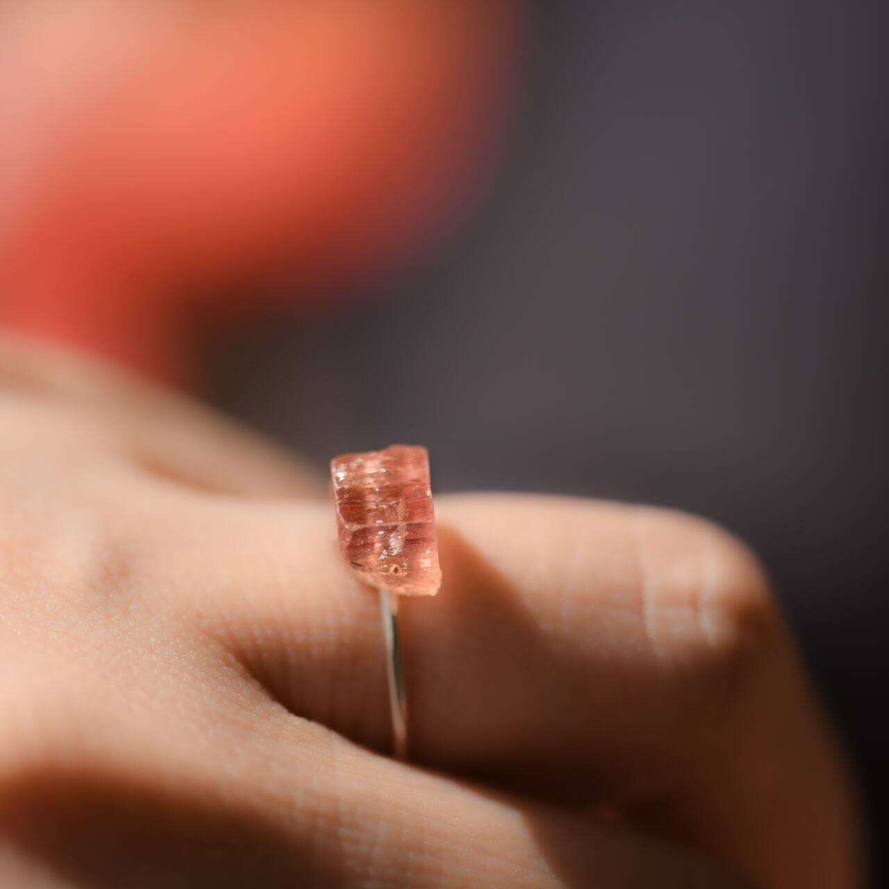 [One of a kind] Imperial Topaz Raw Stone Ring | Handmade Natural Stone Jewelry [Poppy Collection]