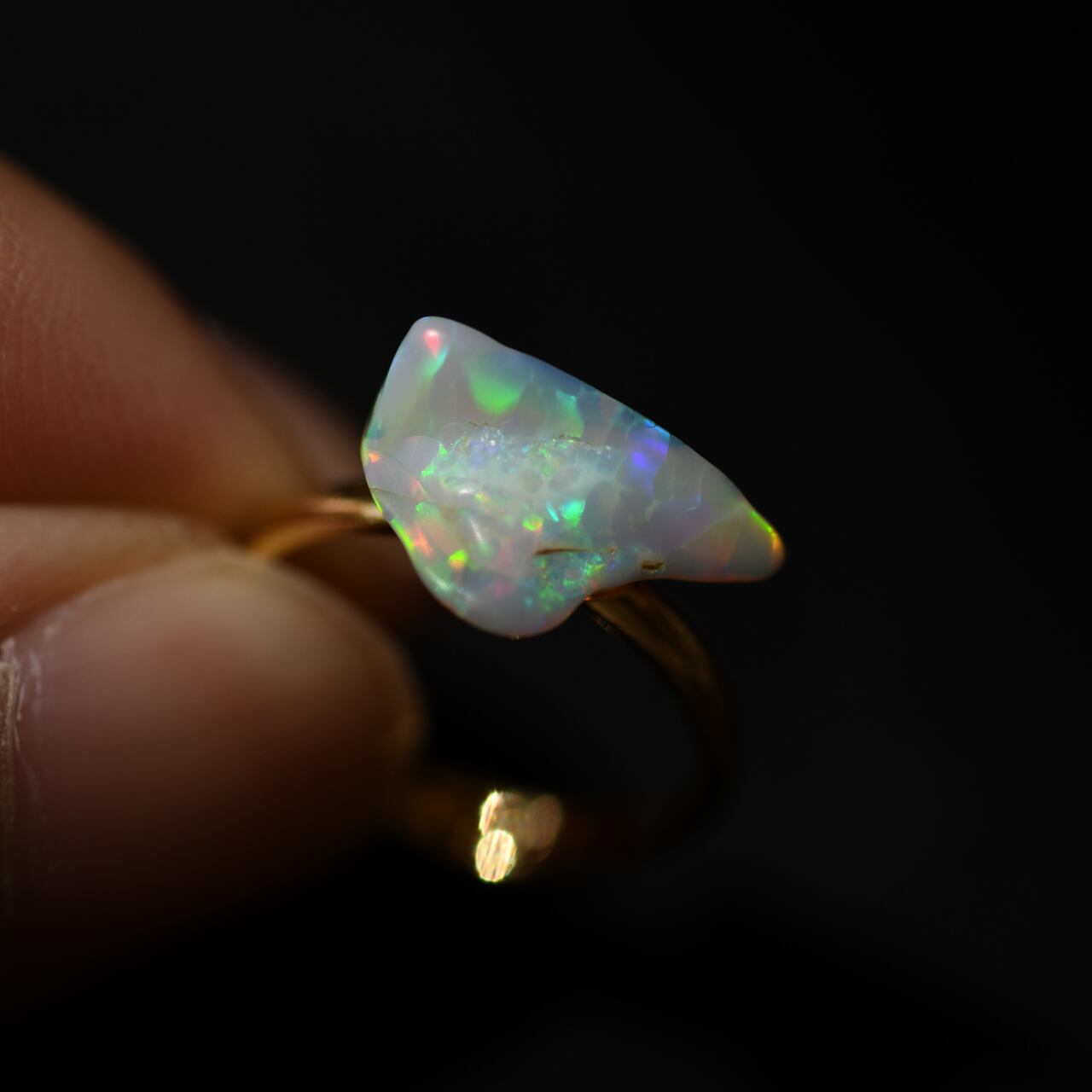 [One of a kind] Opal Raw Stone Pinky Ring | Handmade Natural Stone Jewelry [Opal Fest 2023]