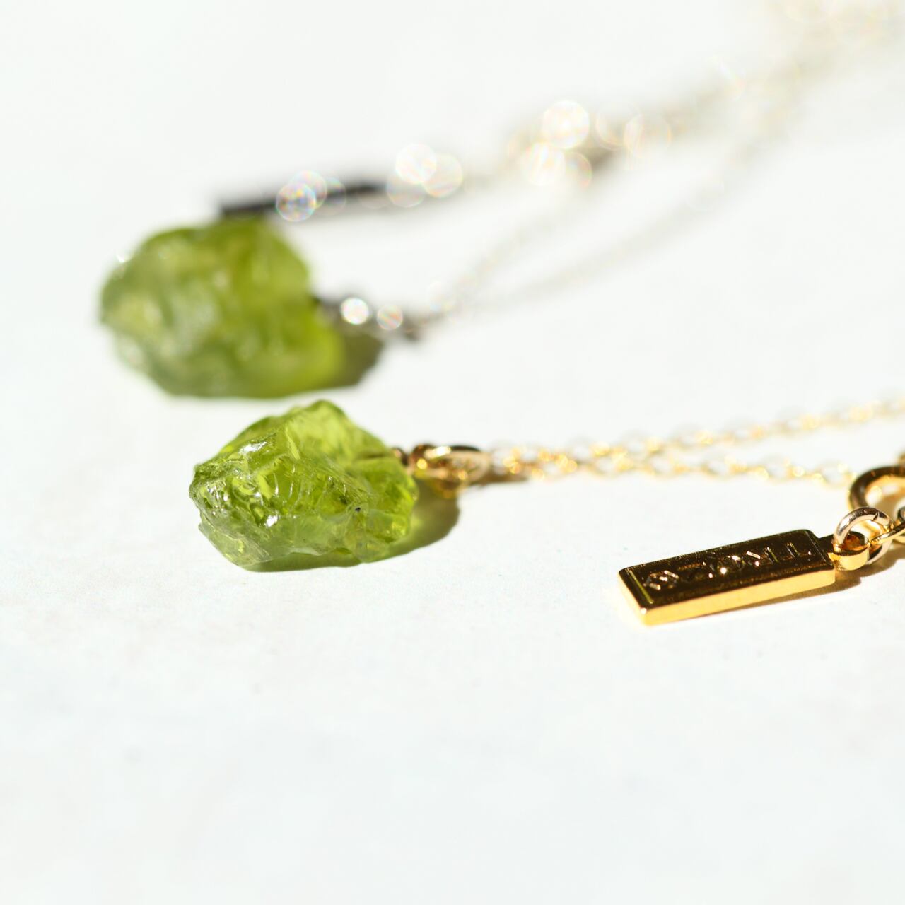 Peridot Raw Stone Necklace | Handmade Natural Stone Jewelry