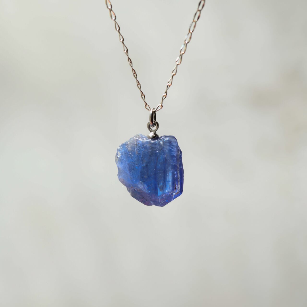 Tanzanite Raw Stone Necklace | Handmade Natural Stone Jewelry