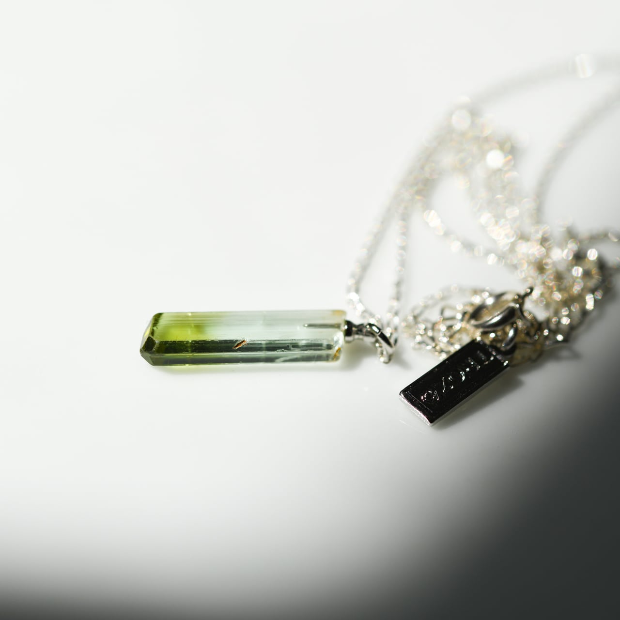 [One of a kind] Tourmaline Raw Stone Sterling Silver Necklace | Handmade Natural Stone Jewelry [Tourmalin Fest]