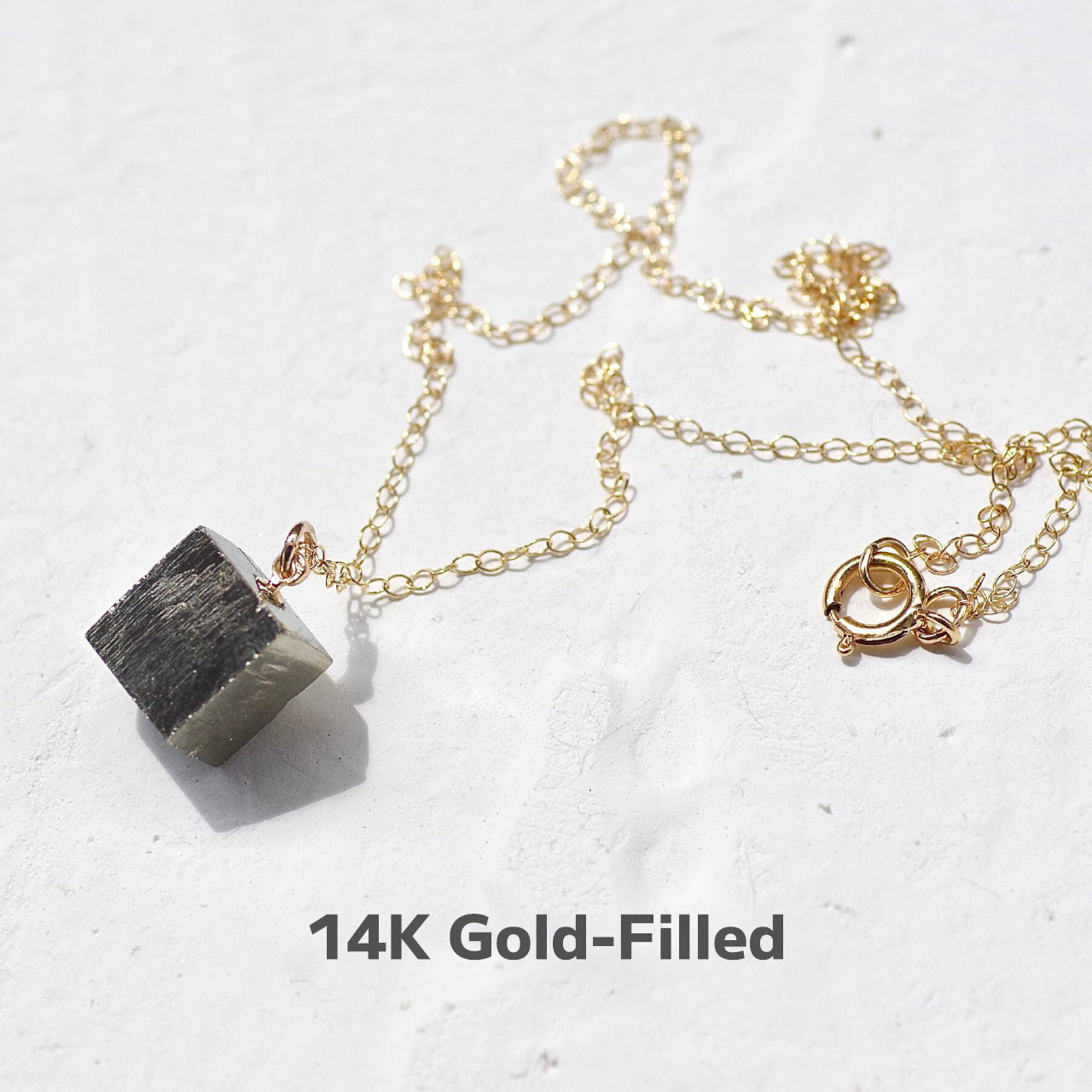 Pyrite (Cubic) Raw Stone Necklace | Handmade Natural Stone Jewelry