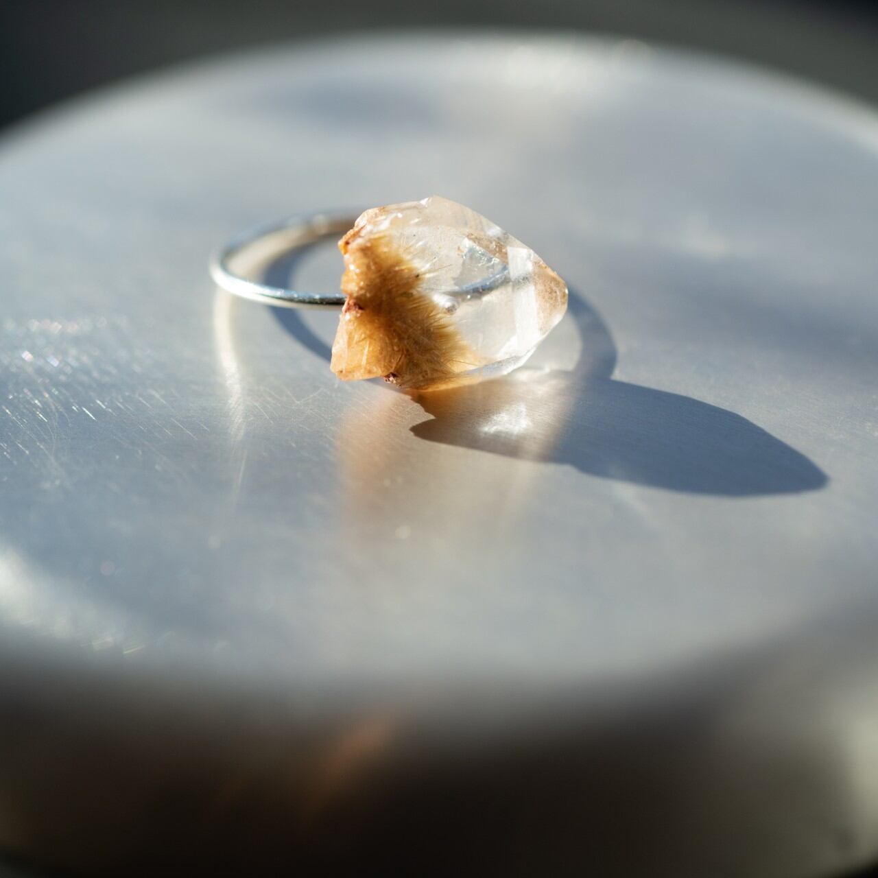 [One of a kind] Rutile Quartz Raw Stone Ring | Handmade Natural Stone Jewelry [Stay Gold Collection]