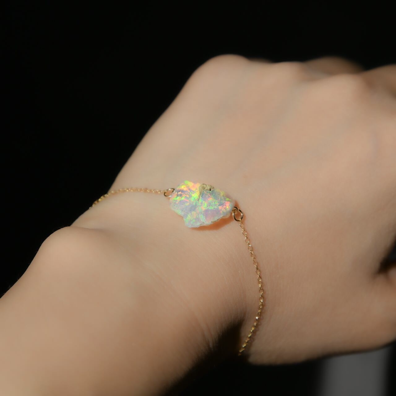 [One of a kind] Opal Raw Stone 14KGF Bracelet | Handmade Natural Stone Jewelry [Opal Fest 2023]