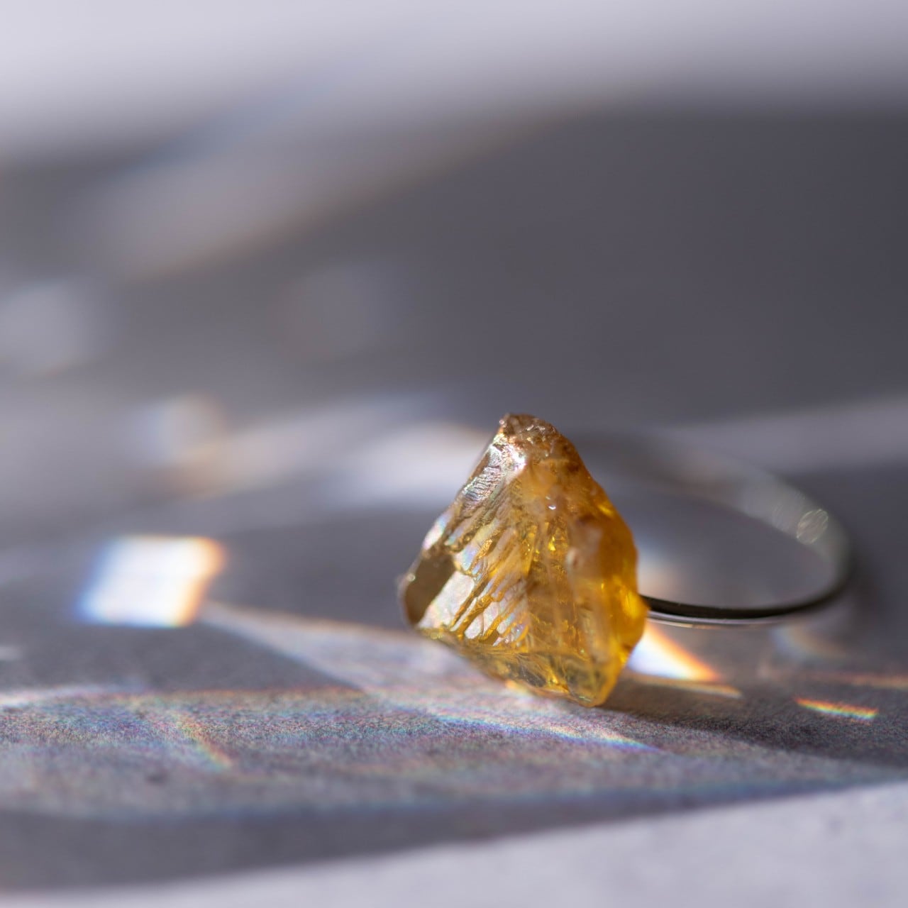 [One of a kind] Sphene Raw Stone Ring | Handmade Natural Stone Jewelry [12 GemStones Collection 2022]