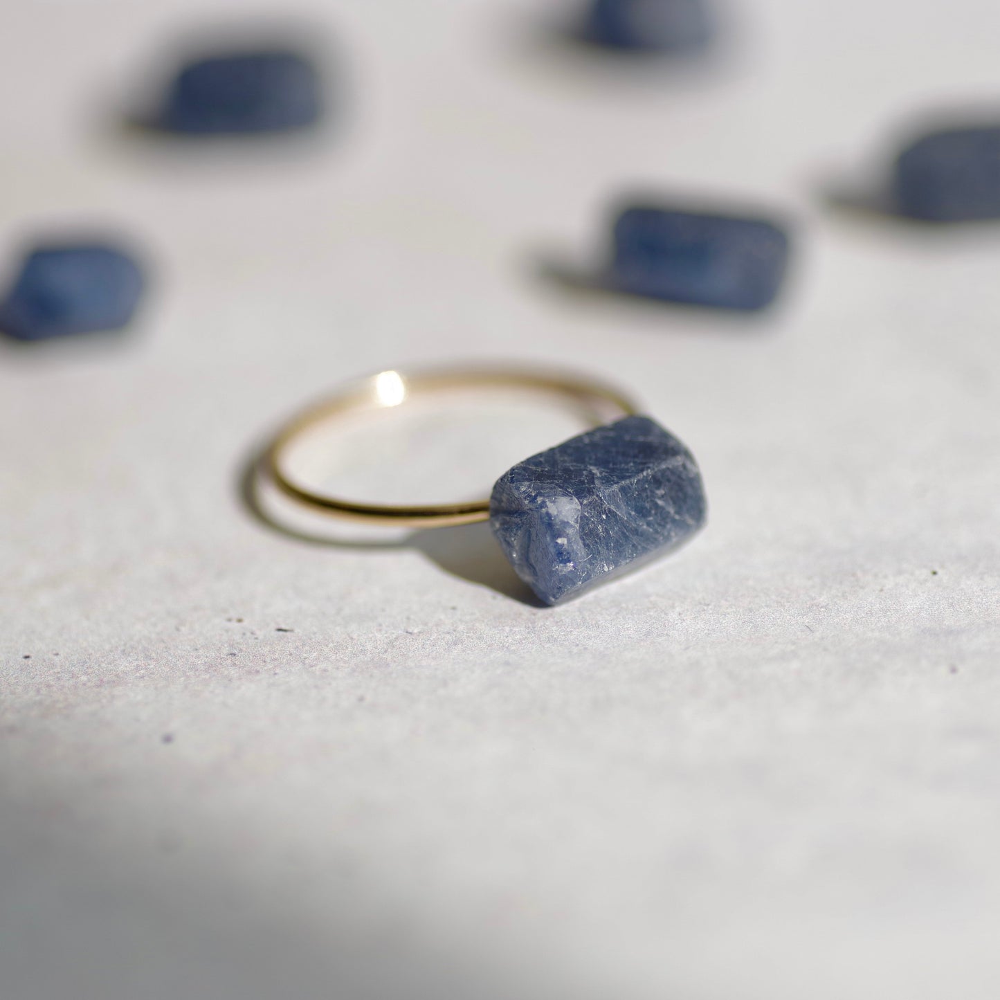 Sapphire Raw Stone Ring | Handmade Natural Stone Jewelry