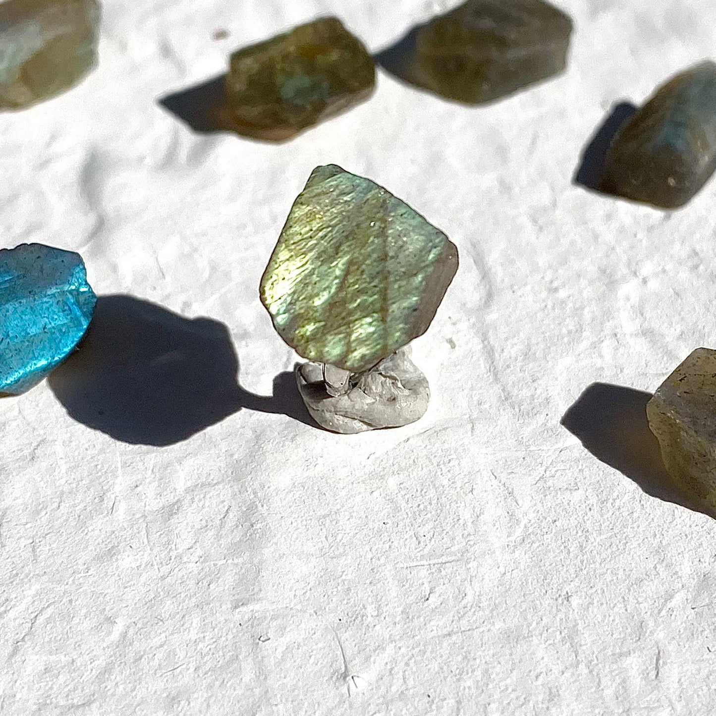 Labradorite Raw Stone Ear Cuff | Handmade Natural Stone Jewelry