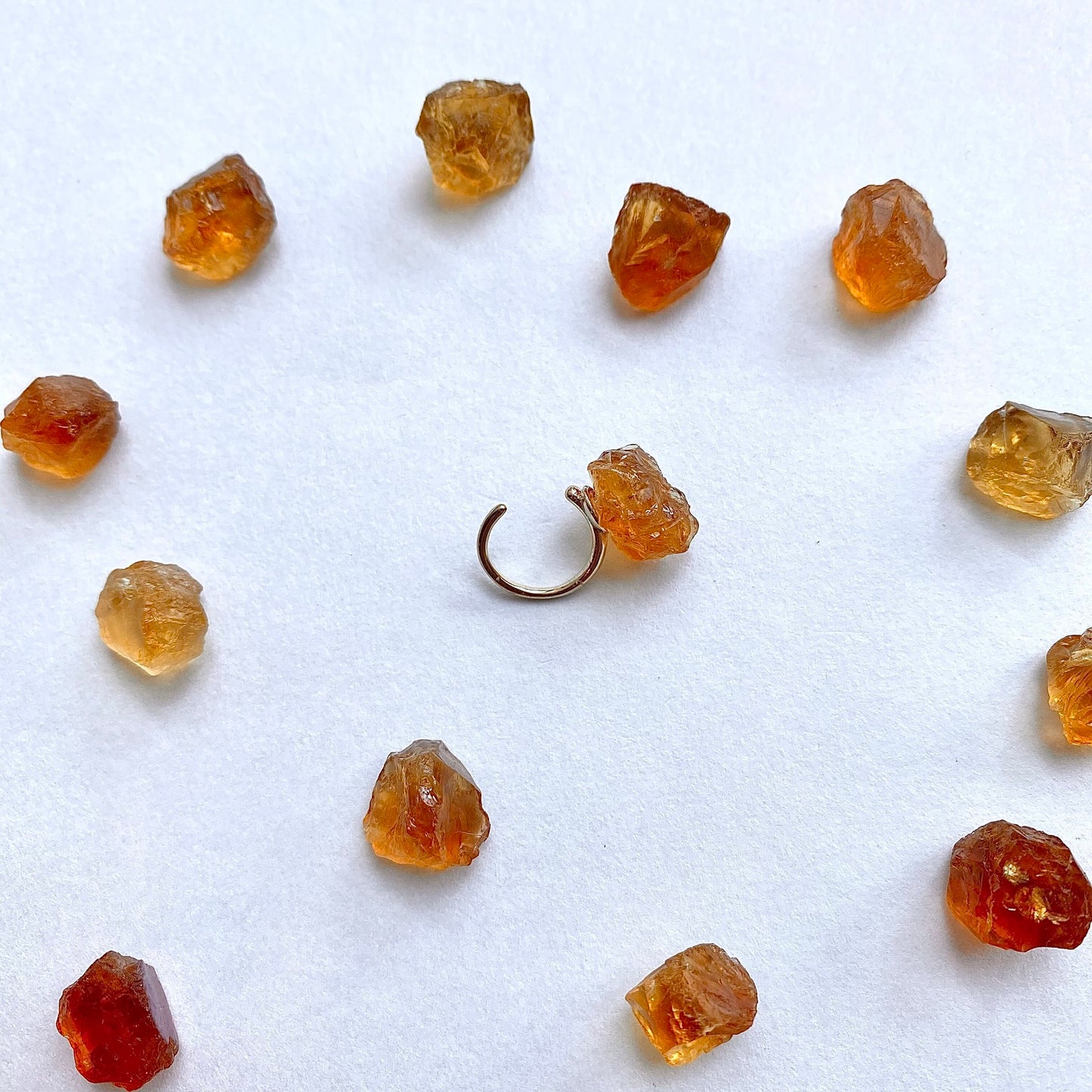 Citrine Raw Stone Ear Cuff | Handmade Natural Stone Jewelry