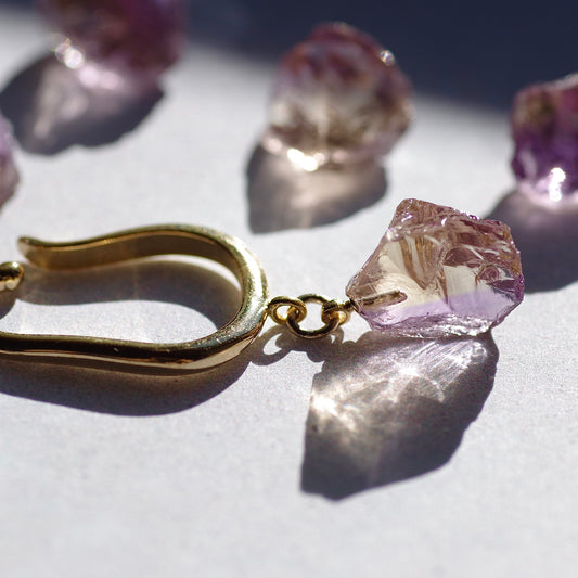 Ametrine Raw Stone Ear Cuff | Handmade Natural Stone Jewelry