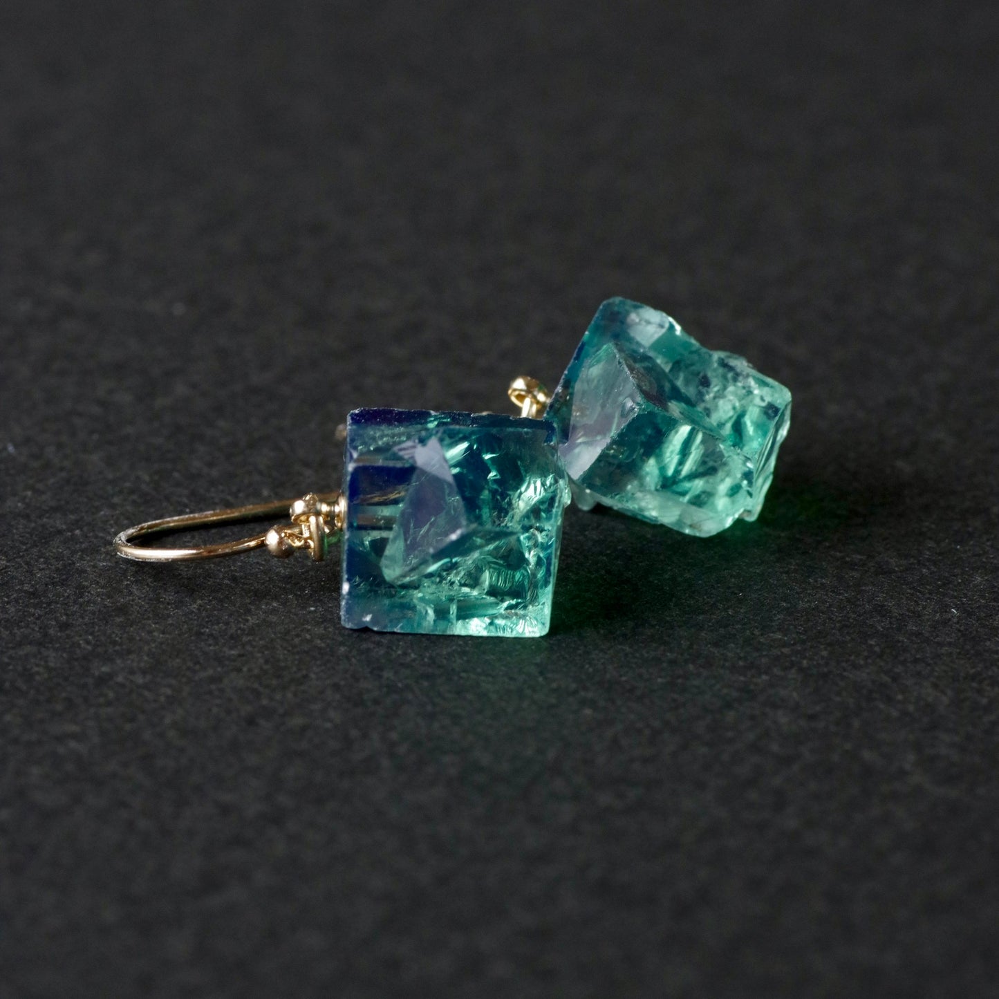 Diana Maria Fluorite Raw Stone Earrings | Handmade Natural Stone Jewelry