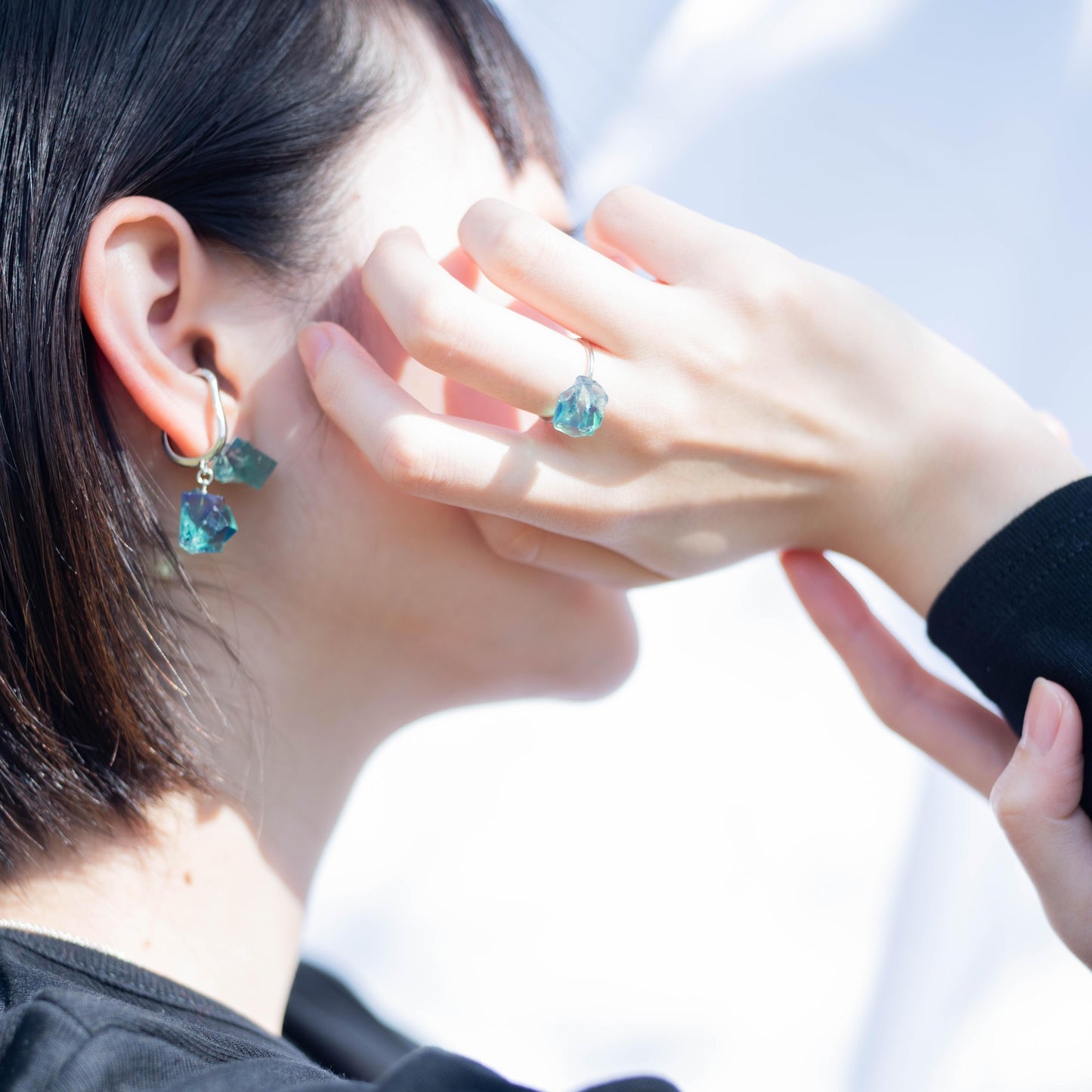 Diana Maria Fluorite Raw Stone Ring | Handmade Natural Stone Jewelry