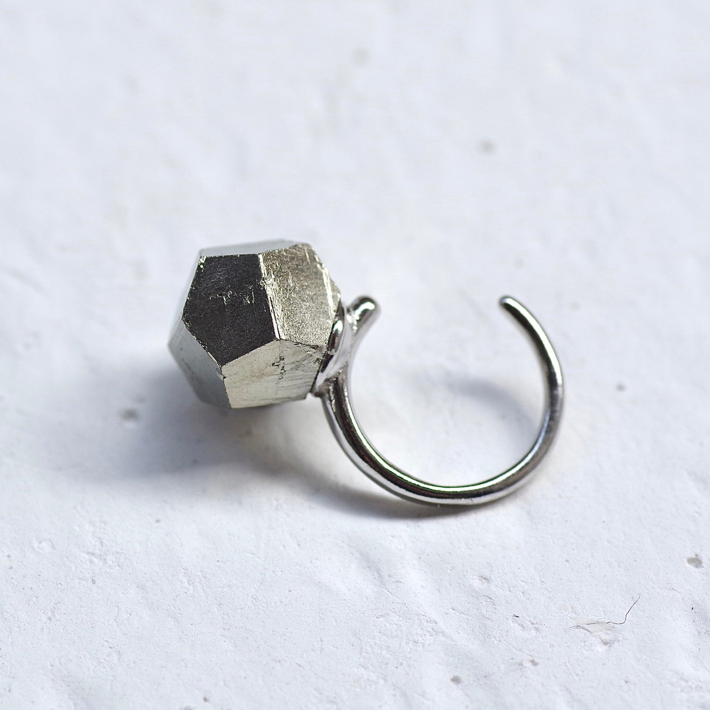 Pyrite (Dodecahedral) Raw Stone Ear Cuff | Handmade Natural Stone Jewelry