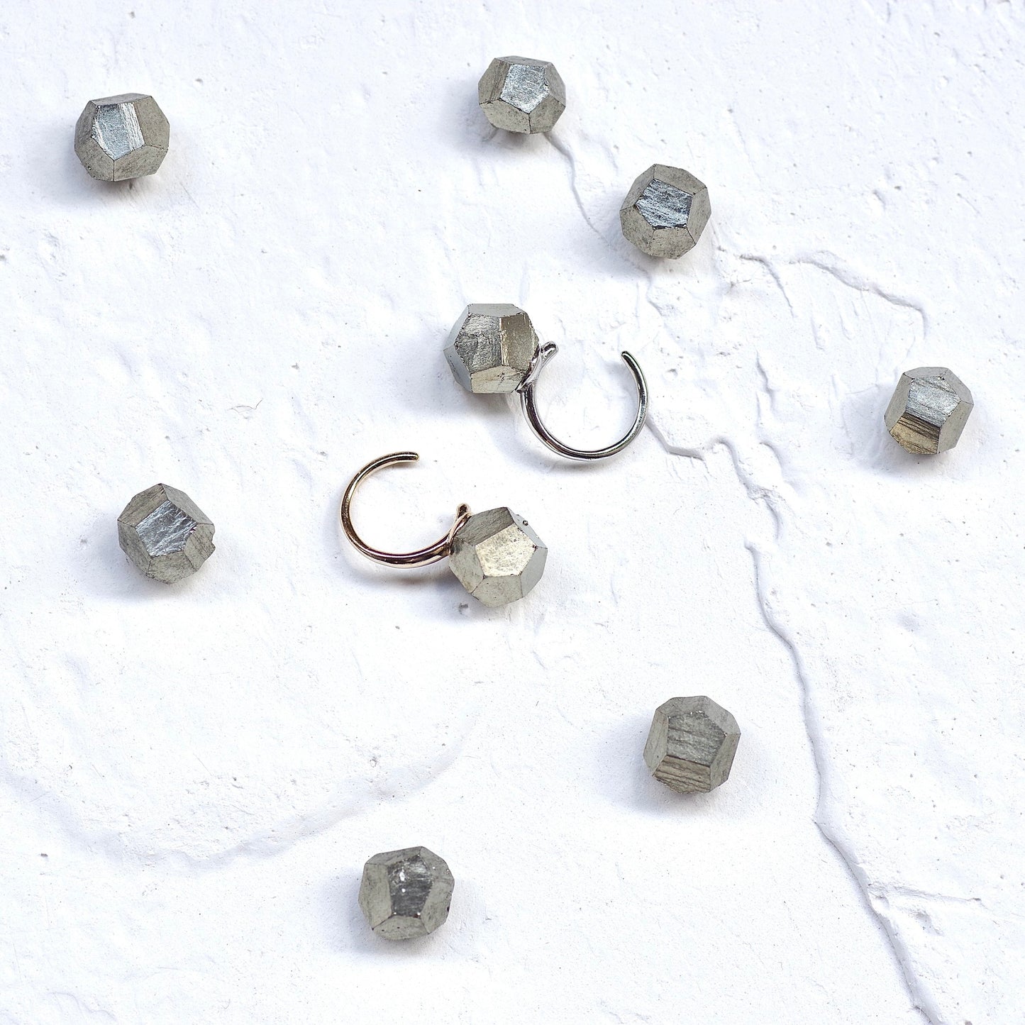 Pyrite (Dodecahedral) Raw Stone Ear Cuff | Handmade Natural Stone Jewelry