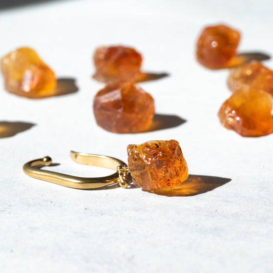 Citrine Raw Stone Ear Cuff | Handmade Natural Stone Jewelry