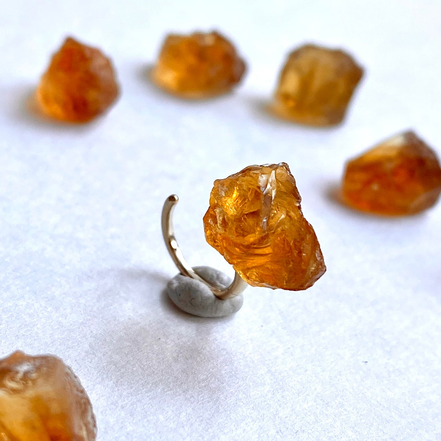 Citrine Raw Stone Ear Cuff | Handmade Natural Stone Jewelry