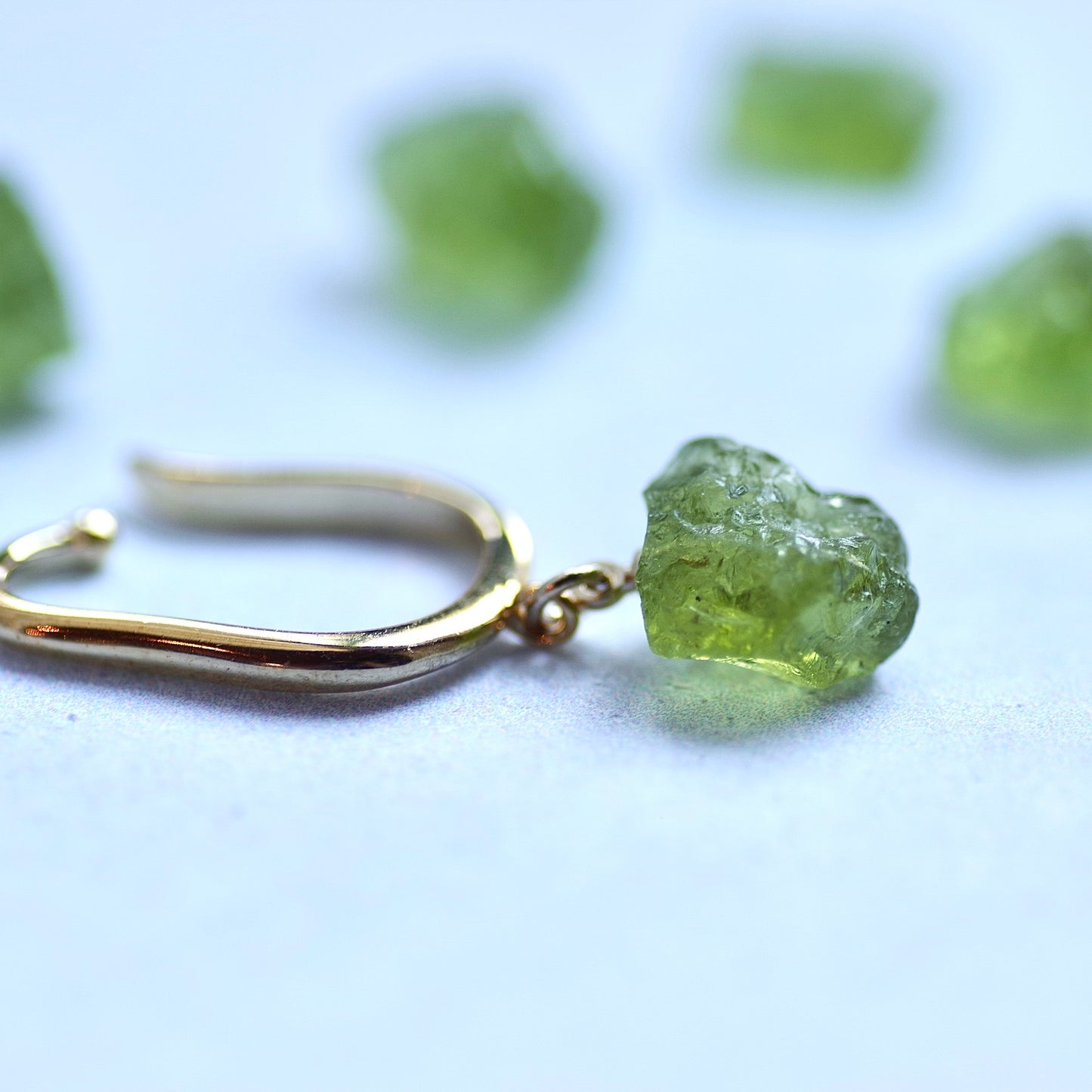 Peridot Raw Stone Ear Cuff | Handmade Natural Stone Jewelry