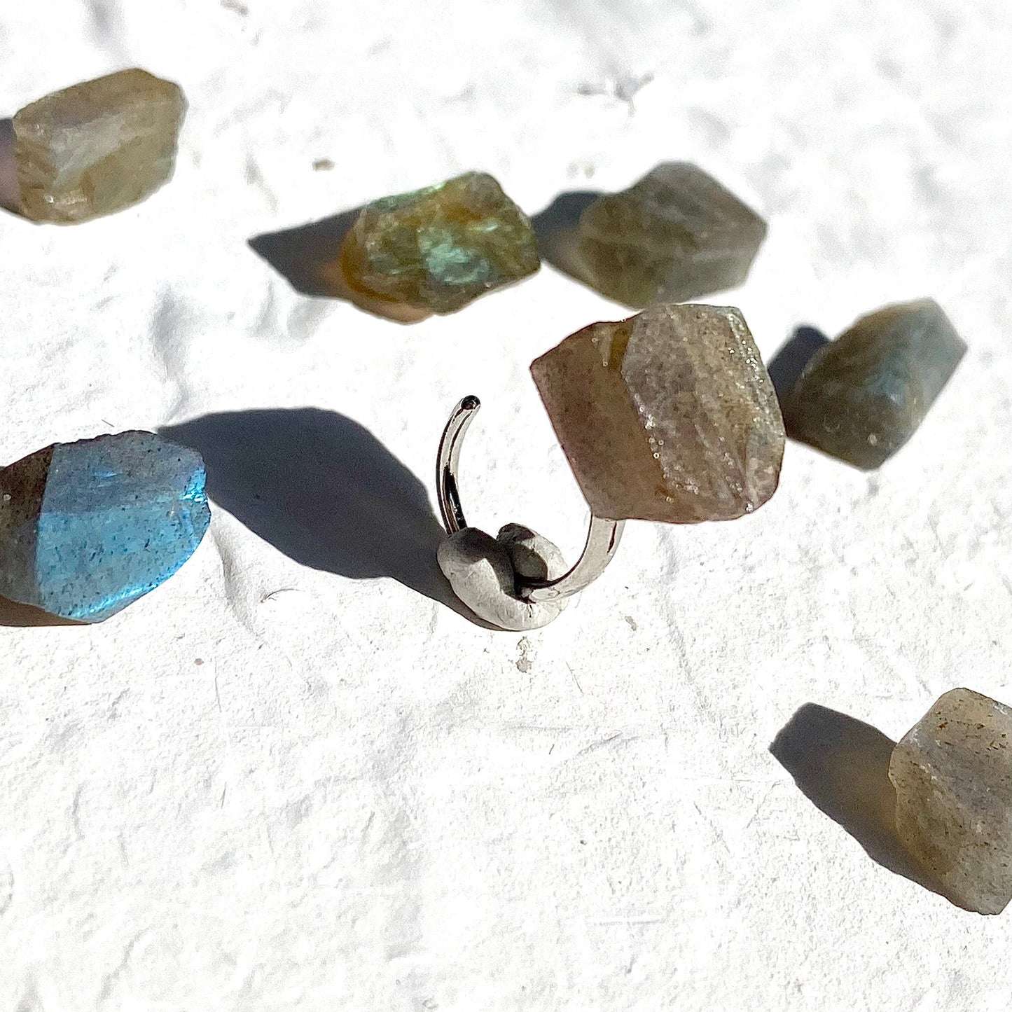 Labradorite Raw Stone Ear Cuff | Handmade Natural Stone Jewelry