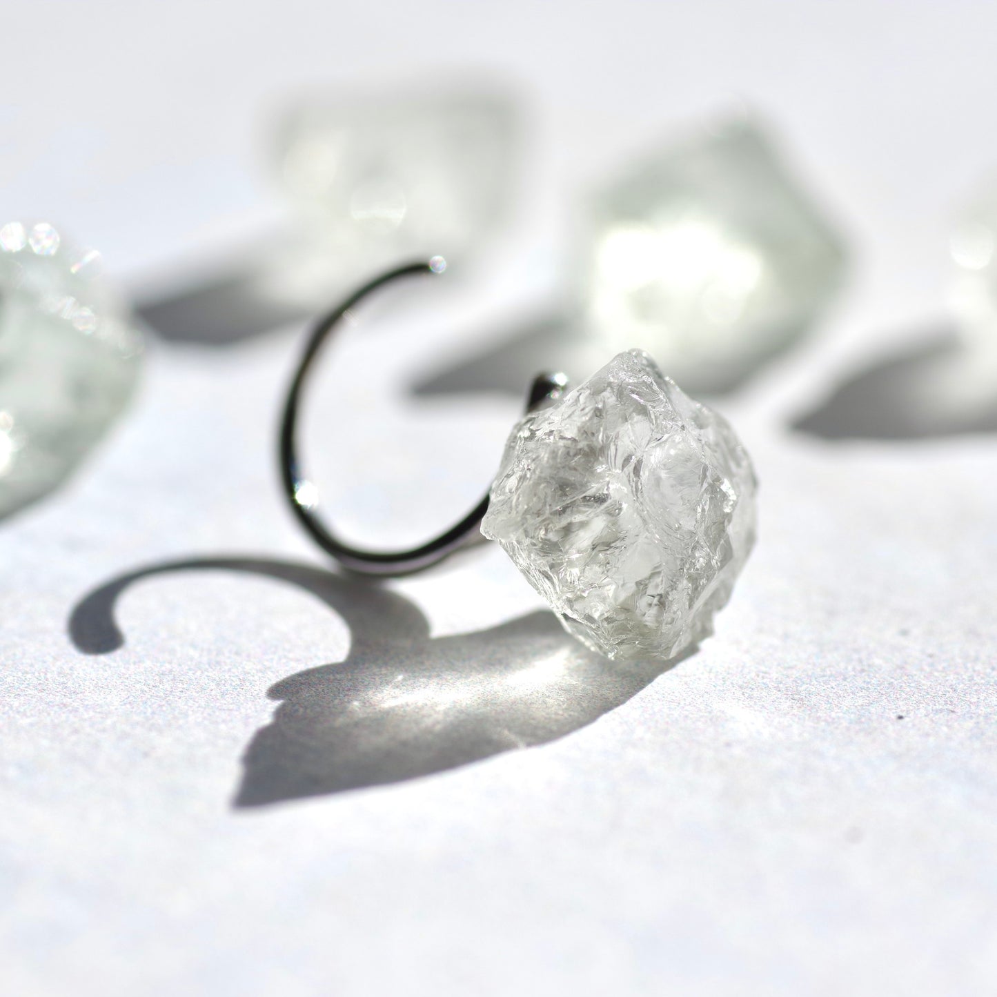 Green Amethyst Raw Stone Ear Cuff | Handmade Natural Stone Jewelry